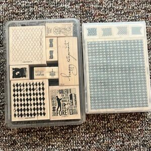 Stampin' Up! Blue and Black Rubber Stamp Collection